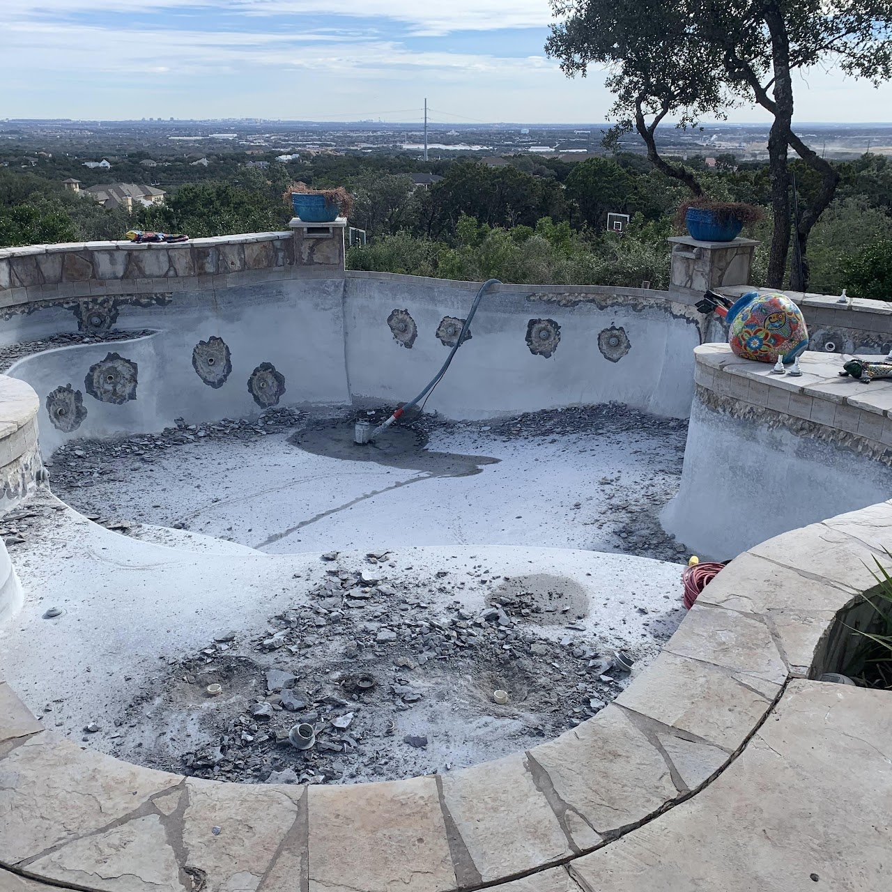 Infinity pool before - demolished surface